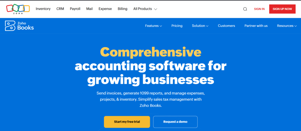 Accounting Software for Small Businesses – Zoho Books
