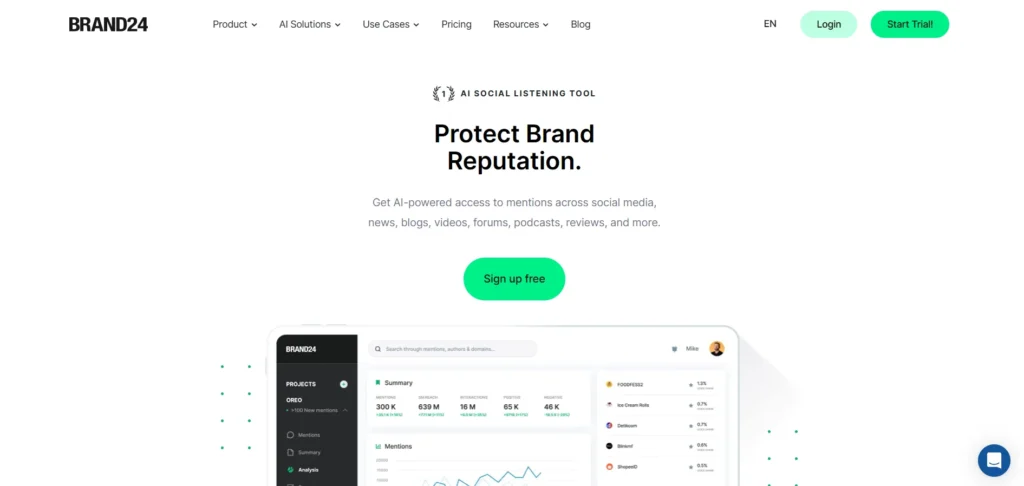 Social Media Analytic Tool - Brand24