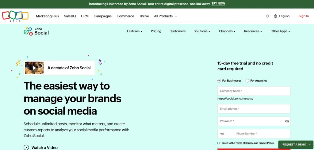 Social Media Analytic Tool - Zoho Social