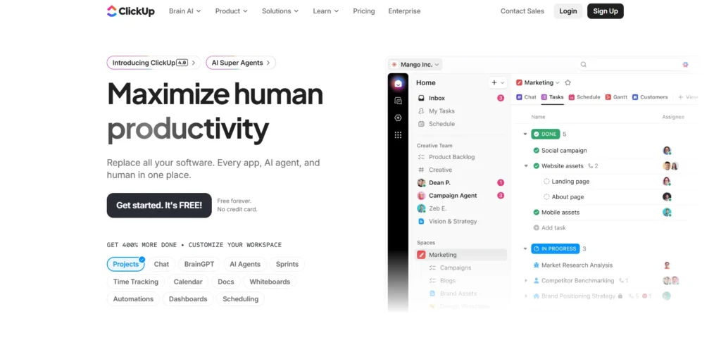 AI HR Software - ClickUp