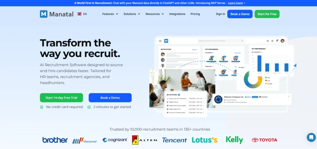 AI HR Software - Manatal