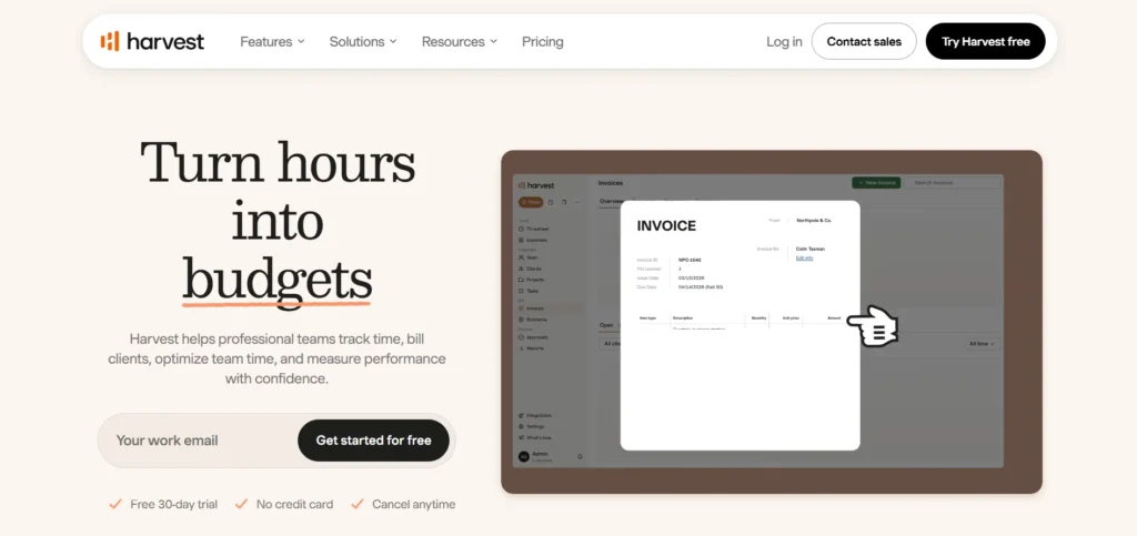 Invoicing Tool for Freelancers and Creators - Harvest