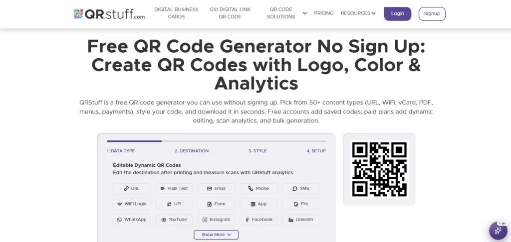 QR Code Generator - QRStuff