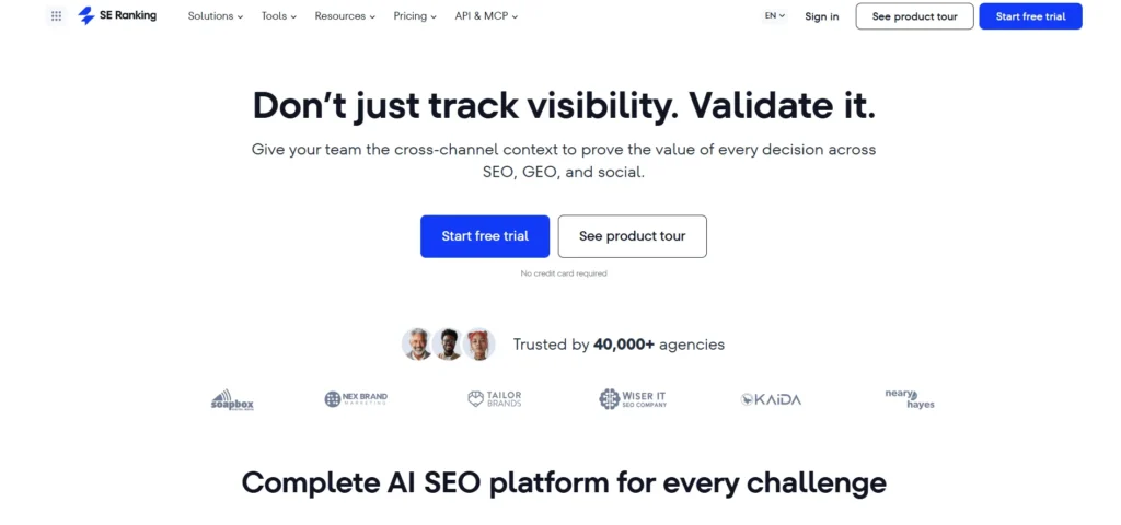 Competitor Analysis Tool - SE Ranking