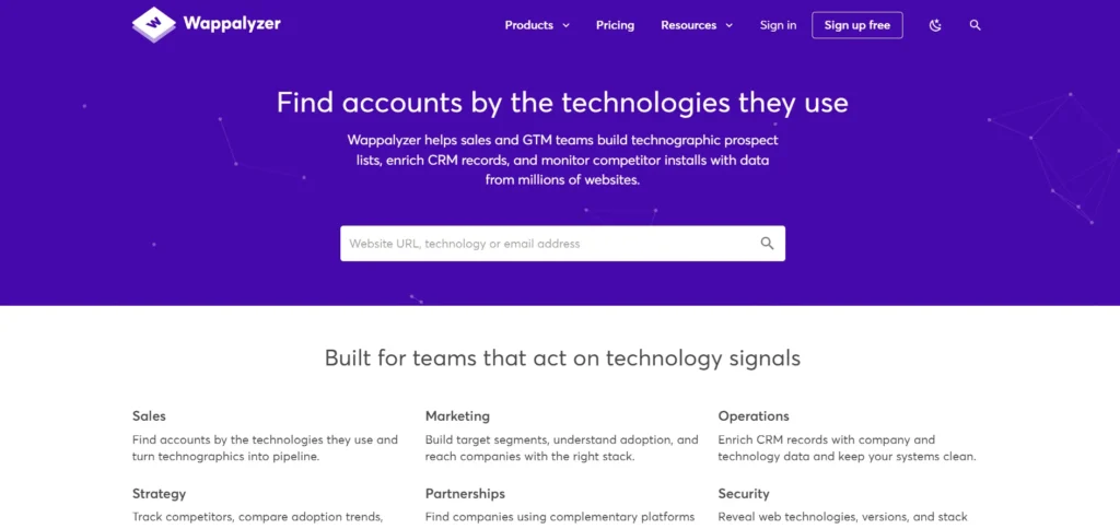 Competitor Analysis Tool - Wappalyzer